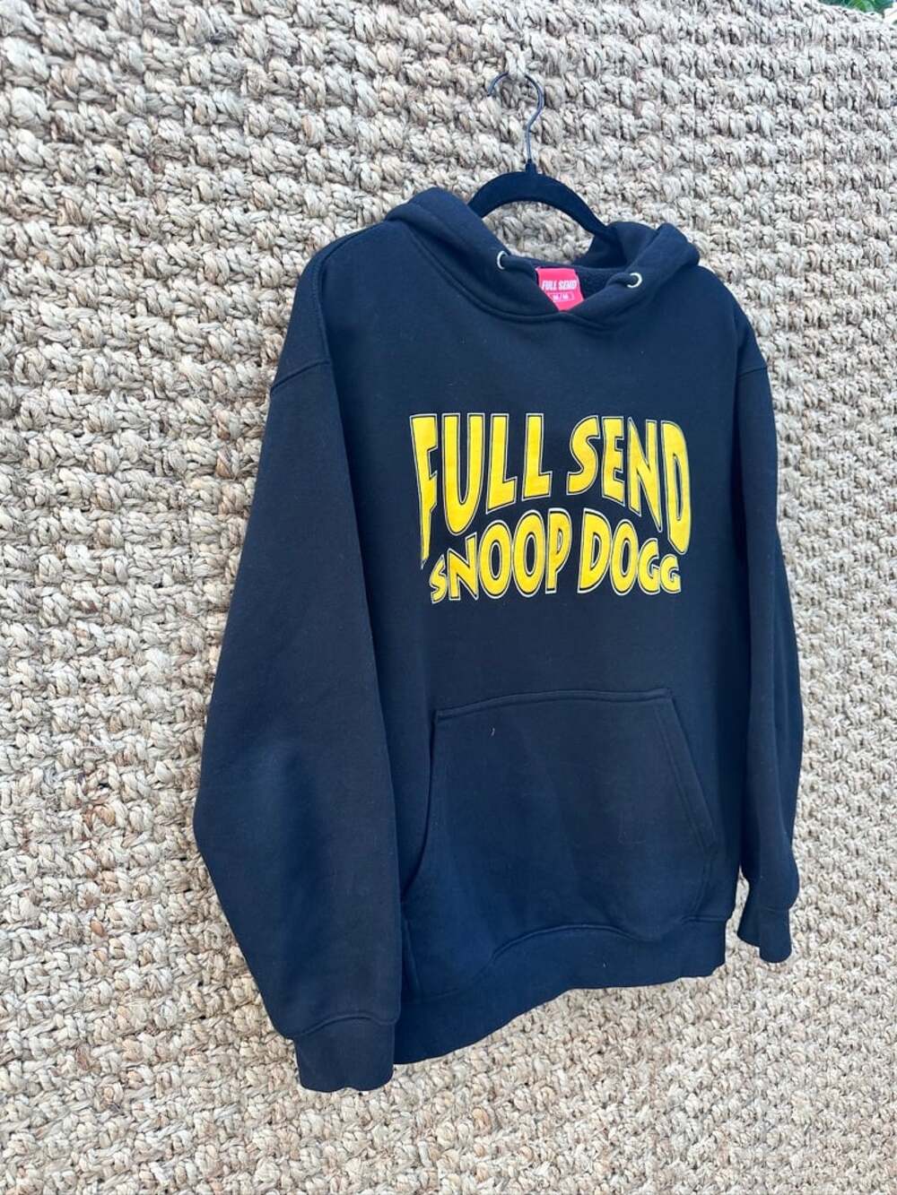Full Send Nelk Boys Snoop Dog Black Yellow Hoodie (Medium)